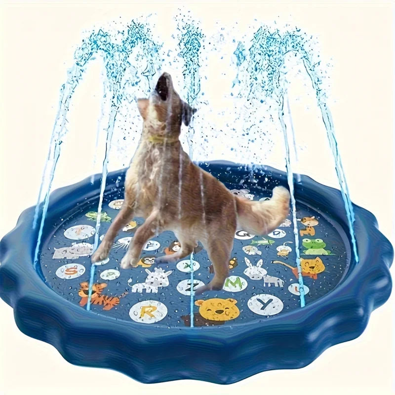Outdoor Pet Bath Basin with Water Spray Function - Anti-slip