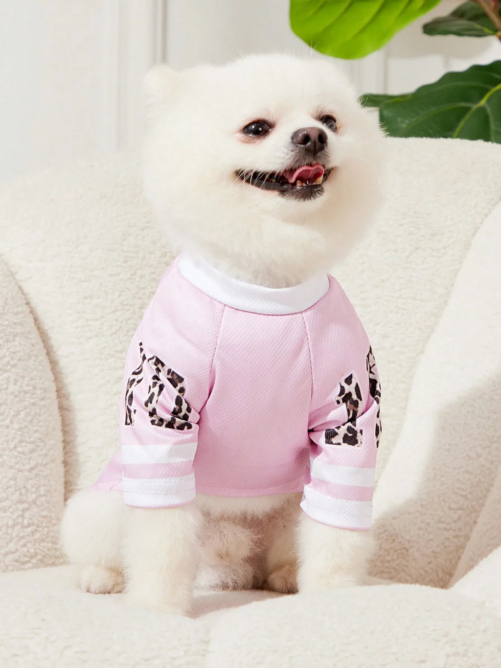 Pink Leopard Print Pet Jersey Shirt  Design for Dogs and Cats