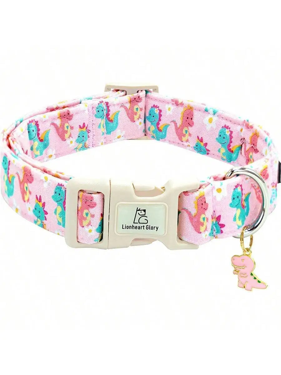 Adjustable Dog Collar with Forest Night Print, Durable Buckle