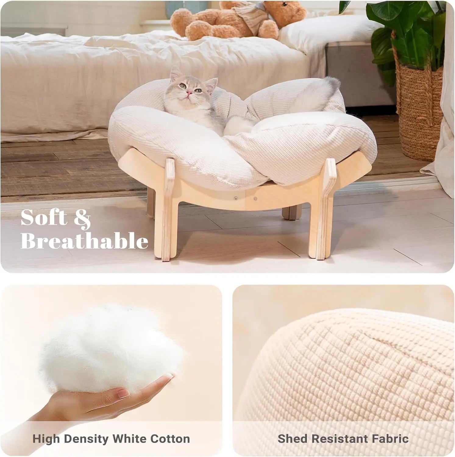 Wooden Pet Sofa for Indoor Cats and Puppies