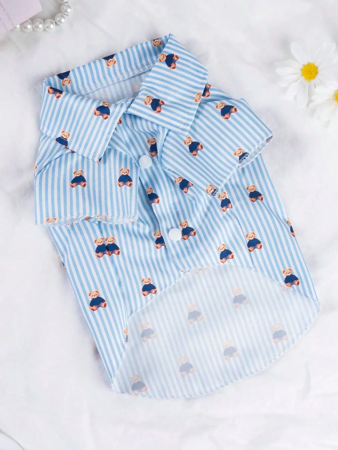 Blue Striped Pet Shirt for Dogs and Cats
