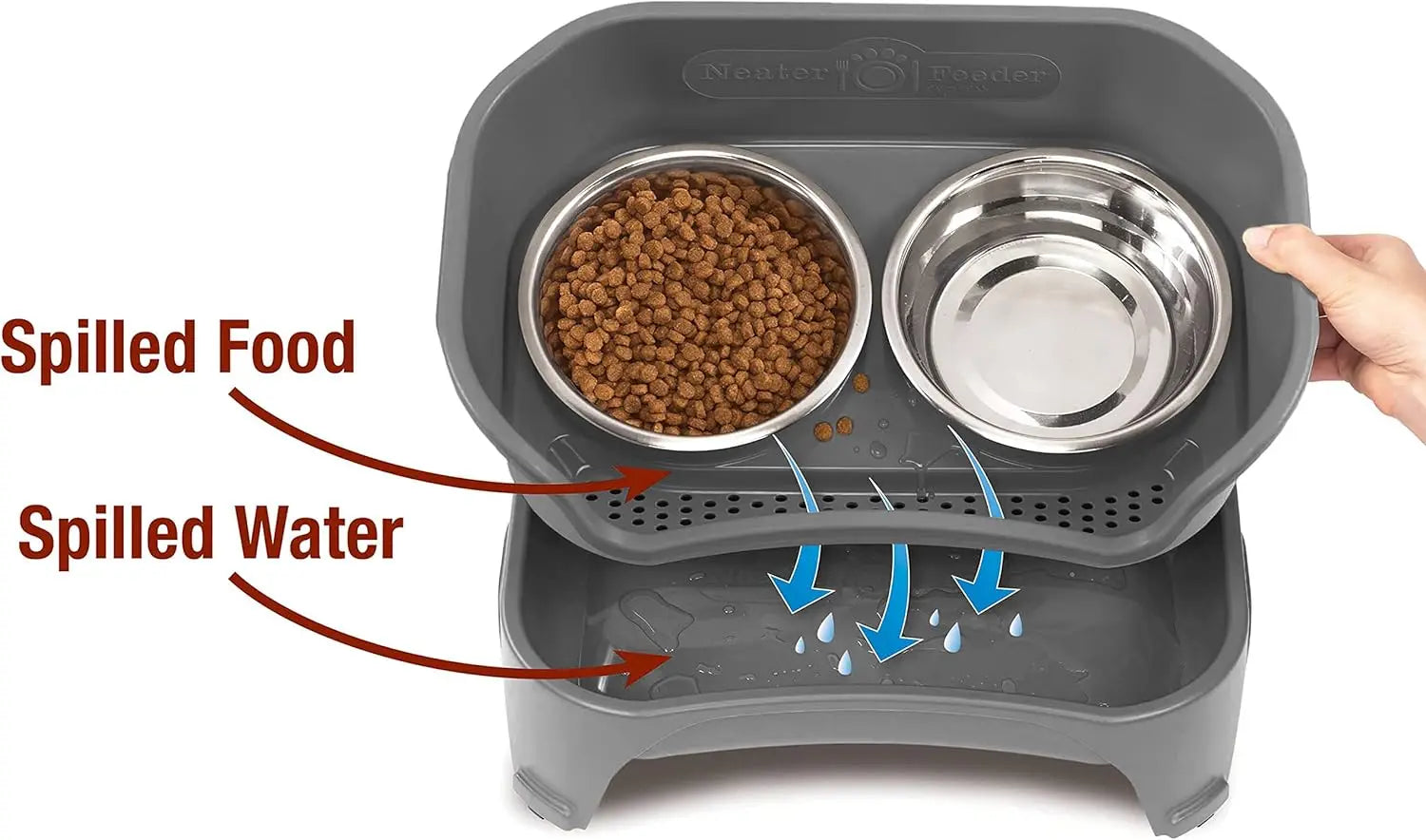 Elevated No-Spill Dog Bowl Set for Medium to Large Breeds
