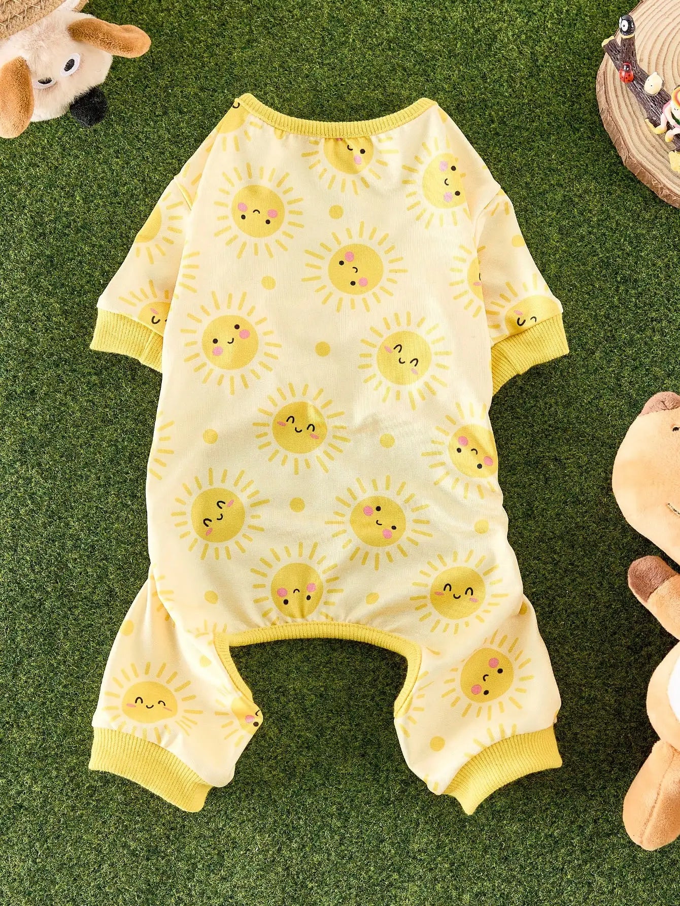 Green Duck Print Pet Jumpsuit for Small to Medium Dogs