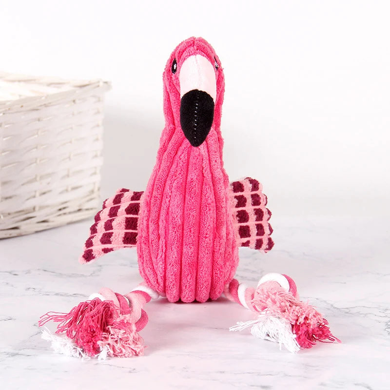 Plush Flamingo Pet Squeaky Toys for Small Dogs