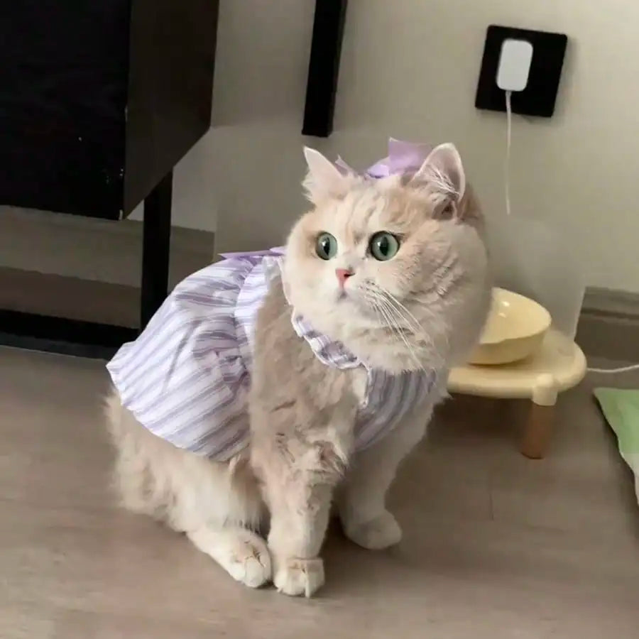 Striped Ruffled Dress  for Cats and Dogs
