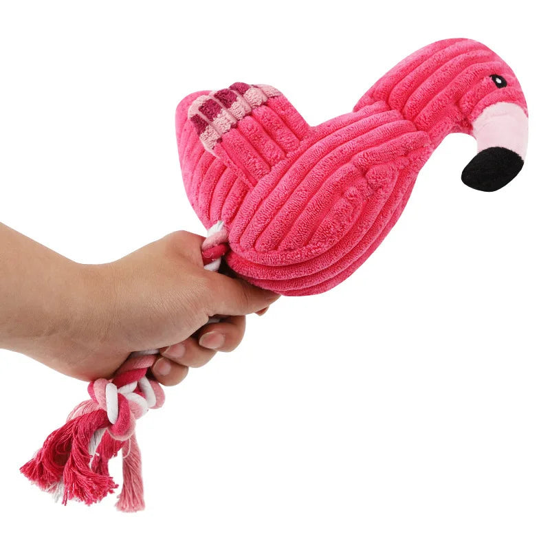 Plush Flamingo Pet Squeaky Toys for Small Dogs