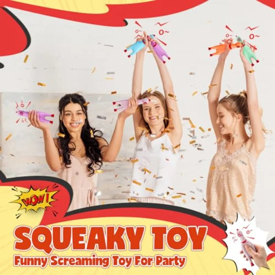 50 Pcs Rubber Chickens Squeak Screaming Chicken