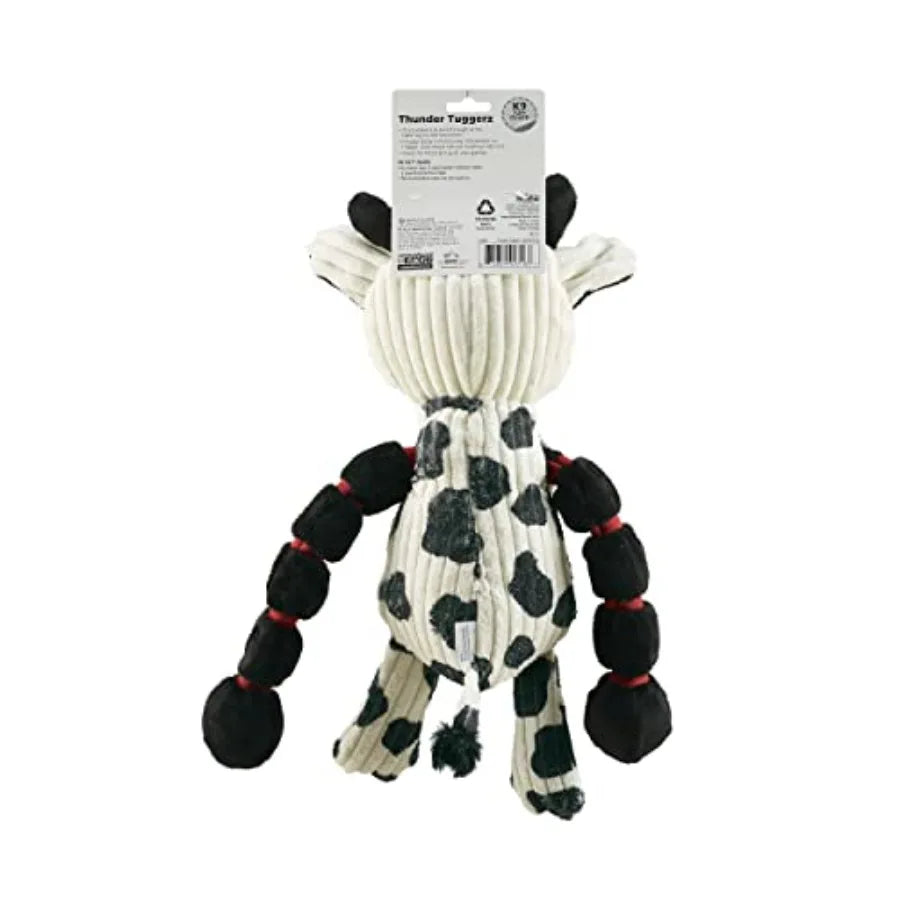 Thunda Tugga Cow Plush Squeaky Dog Tug Toy Pack of 2