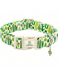 Adjustable Dog Collar with Forest Night Print, Durable Buckle