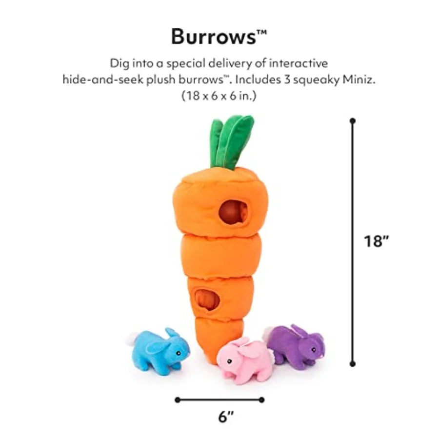 - Holiday Burrow Interactive Squeaky Hide and Seek Plush Dog Toy