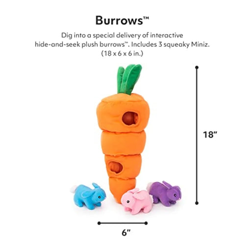 - Holiday Burrow Interactive Squeaky Hide and Seek Plush Dog Toy