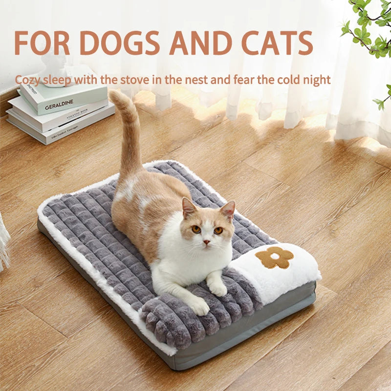 Warm Washable Dog/Cat Mat Deep Sleep Fluff Bed