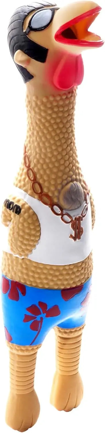 Squeaky Rubber Chicken Dog Toy, Funny Interactive Holiday Gift