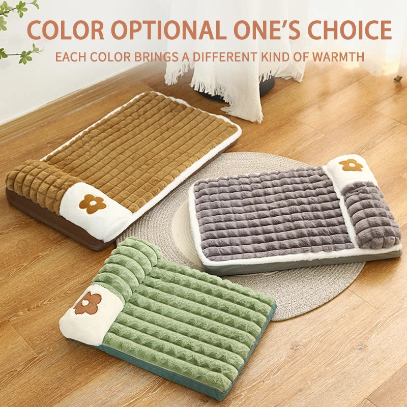 Warm Washable Dog/Cat Mat Deep Sleep Fluff Bed