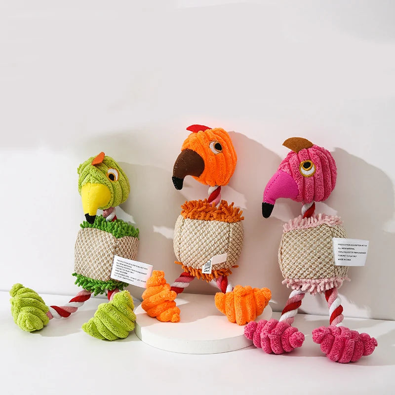 Plush Flamingo Pet Squeaky Toys for Small Dogs
