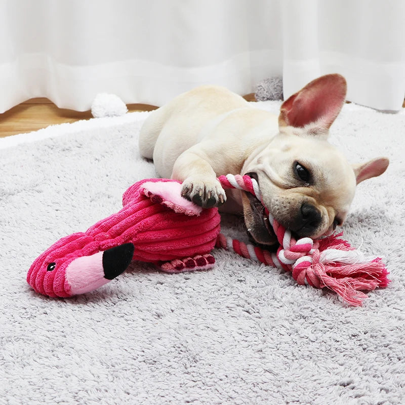 Plush Flamingo Pet Squeaky Toys for Small Dogs