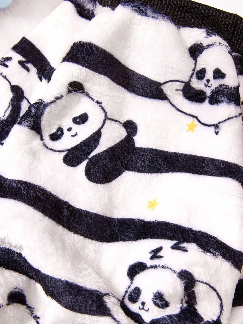 Black and White Striped Fleece Jumpsuit