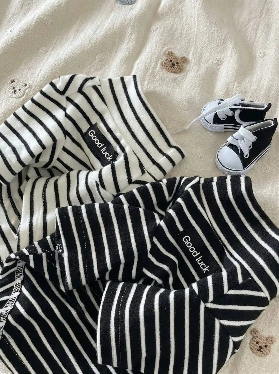 Striped Black and White Dog Sweater, Cozy Knit Pullover