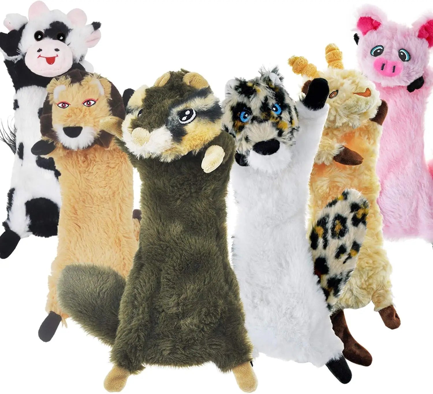 6 Pack Plush Crinkle Toys for Small Puppies, Natural Teething Chew Animals