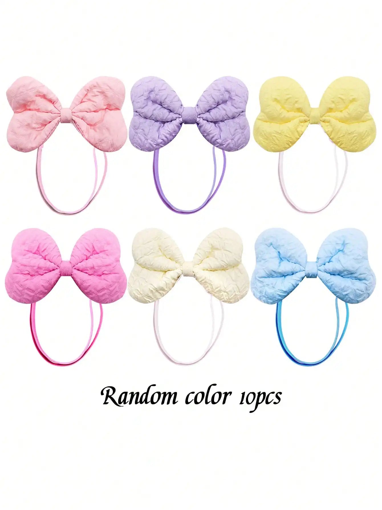 3/10Pcs Quilted Bow Hair Bands for Dogs & Cats