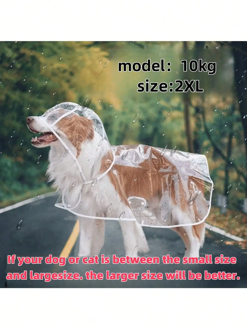 PU Dog Raincoat with Hood and Blue Booties for Small Dogs