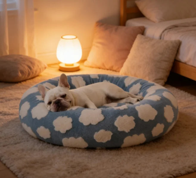 Fluffy Soft Round Bed for Dogs Cats Washable