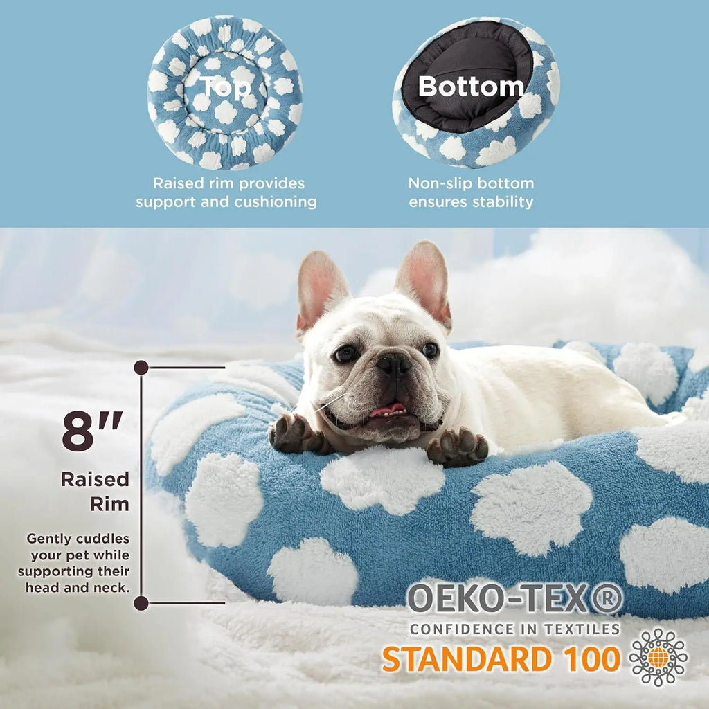 Fluffy Soft Round Bed for Dogs Cats Washable