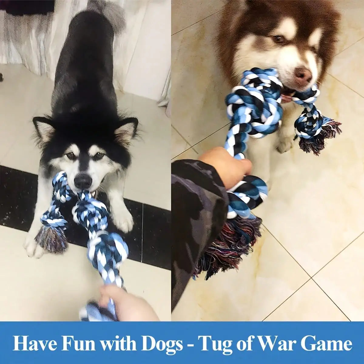 Extra Thick Braided Rope Dog Toy for Tug of War