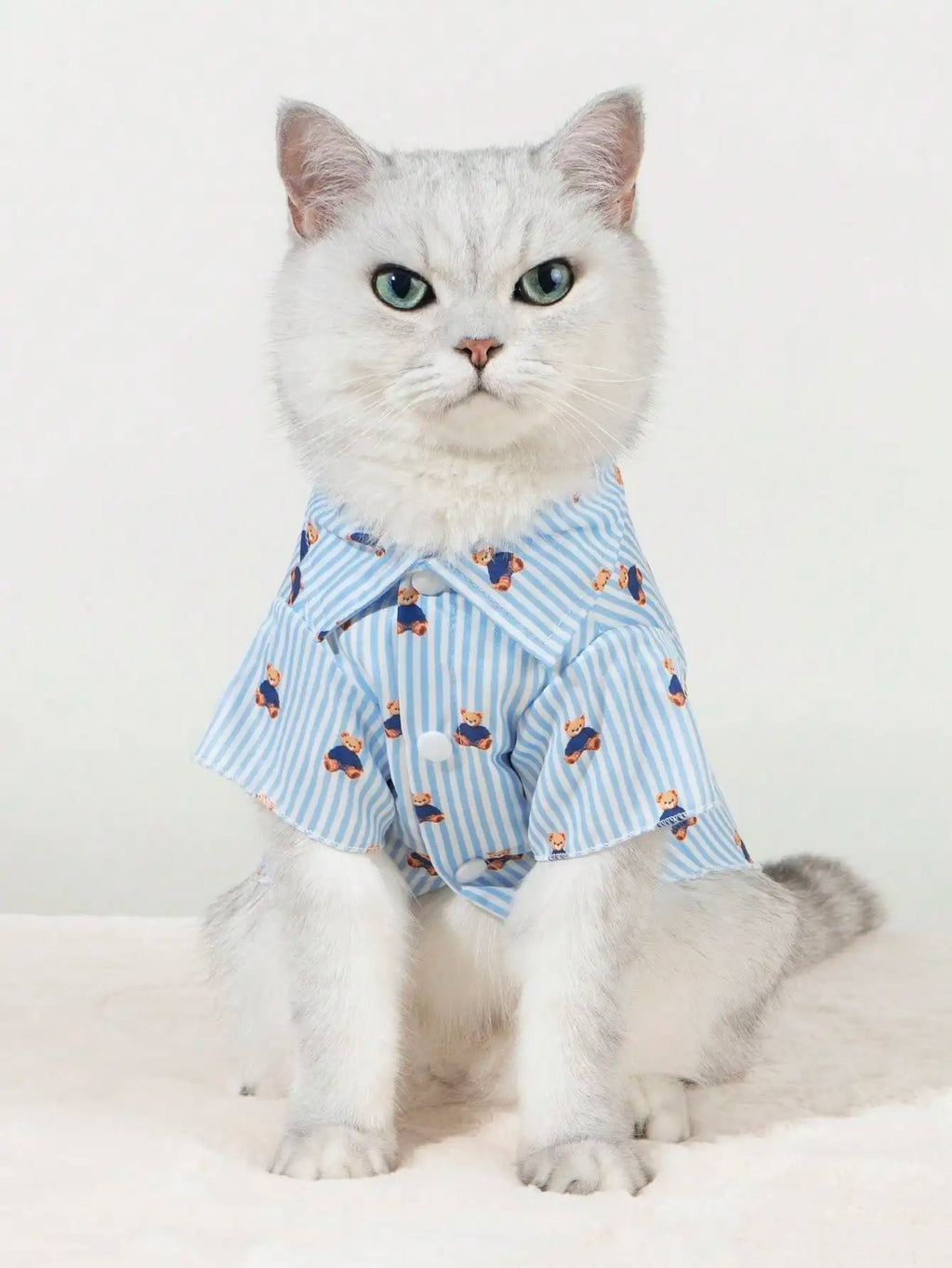 Blue Striped Pet Shirt for Dogs and Cats