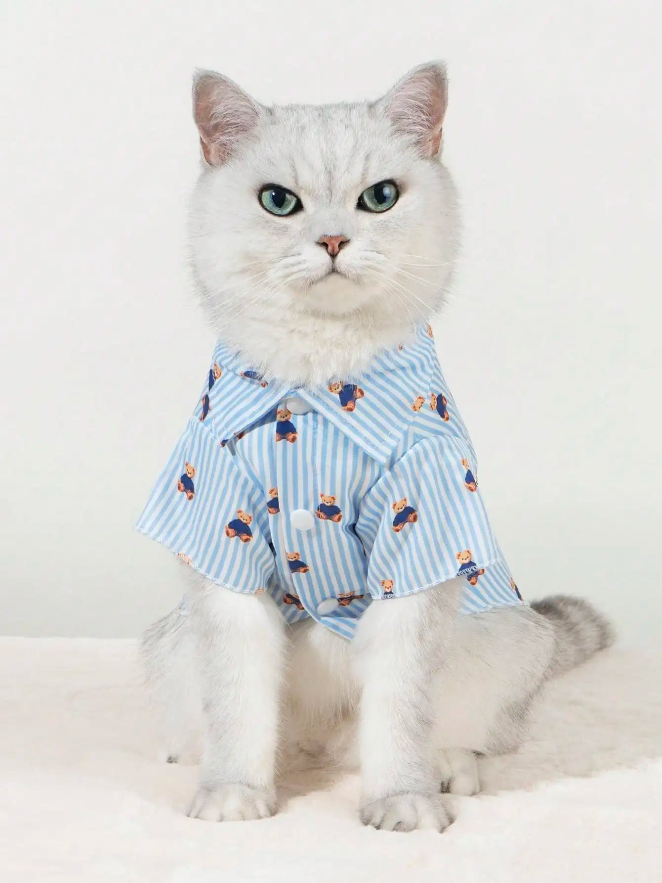 Blue Striped Pet Shirt for Dogs and Cats