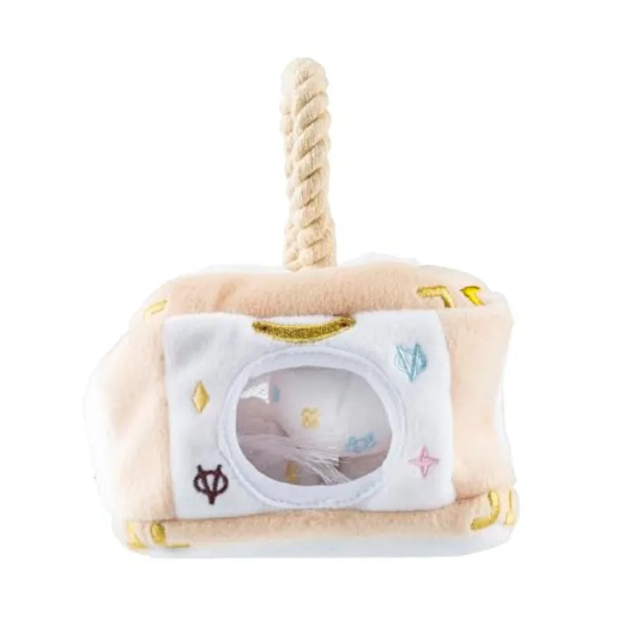 White Chewy Vuiton Trunk Activity House Plush Designer Dog Toys