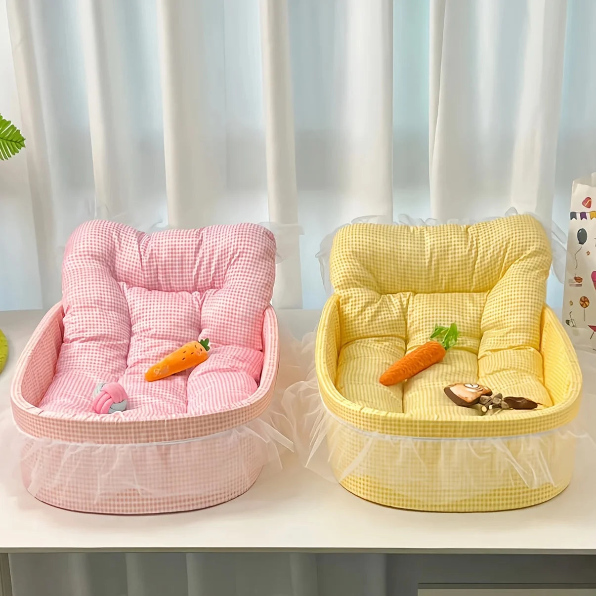 1set Cute Lace-Trimmed Pet Princess Bed For Winter
