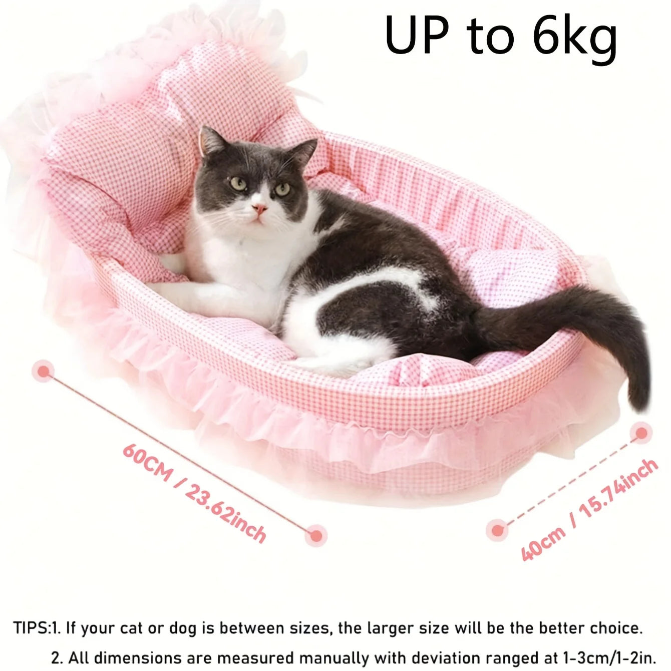 1set Cute Lace-Trimmed Pet Princess Bed For Winter