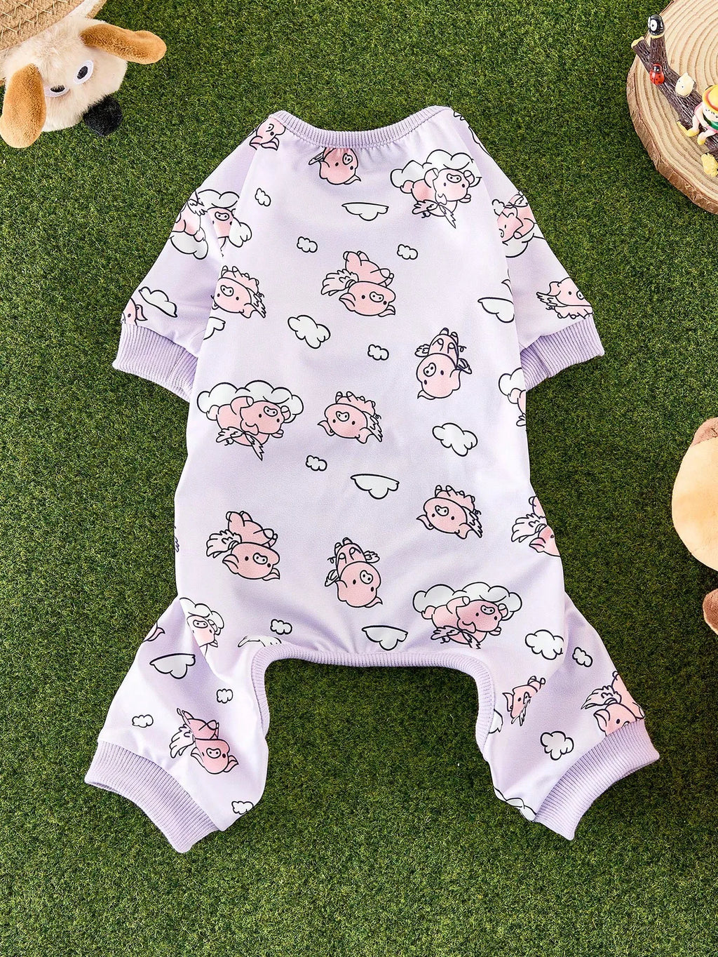 Green Duck Print Pet Jumpsuit for Small to Medium Dogs