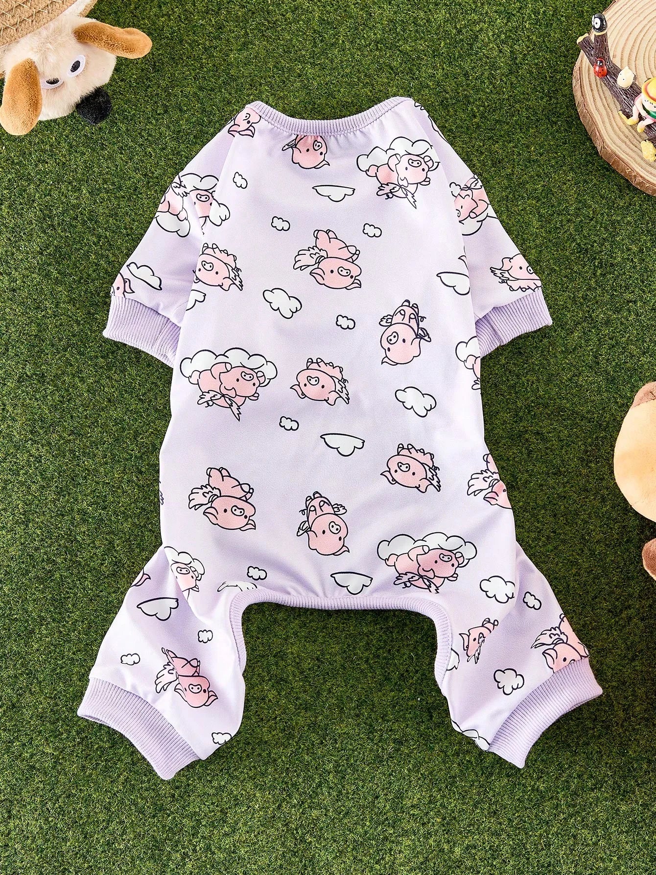 Green Duck Print Pet Jumpsuit for Small to Medium Dogs