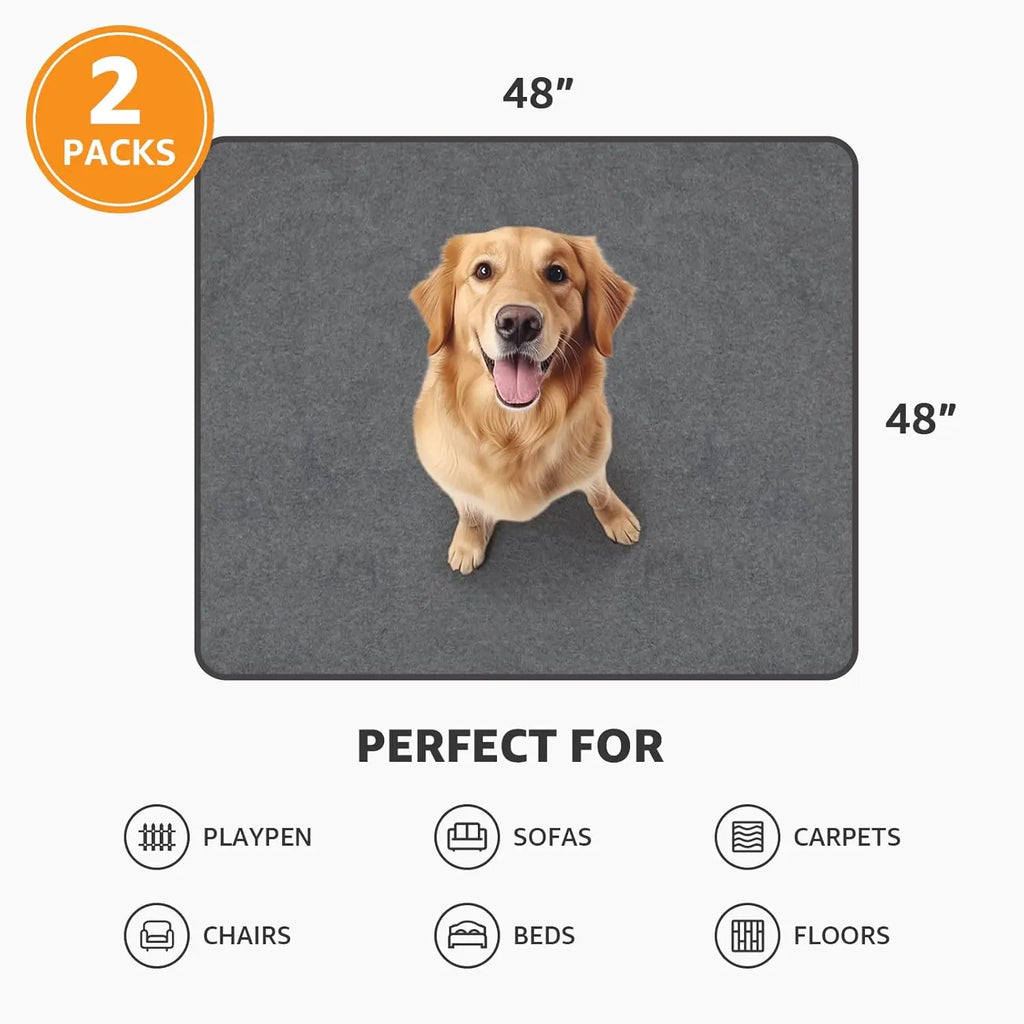 Washable Dog Pee Pads, 48x48 Reusable Puppy Training Mats