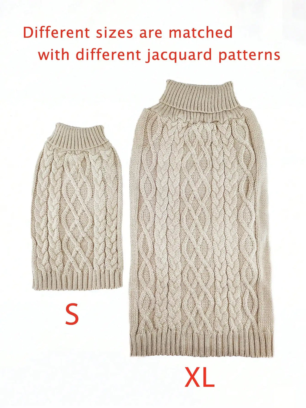 Cable Knit Turtleneck Dog Sweater Winter Apparel