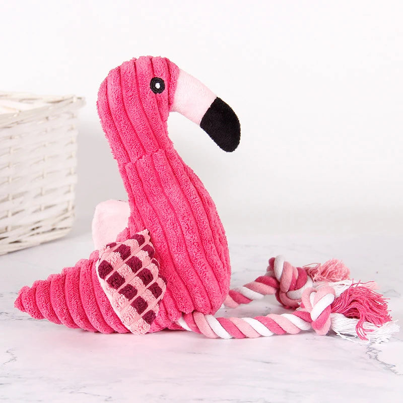 Plush Flamingo Pet Squeaky Toys for Small Dogs