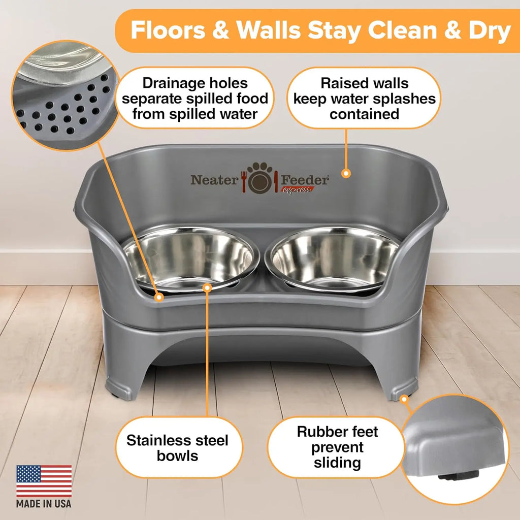 Elevated No-Spill Dog Bowl Set for Medium to Large Breeds