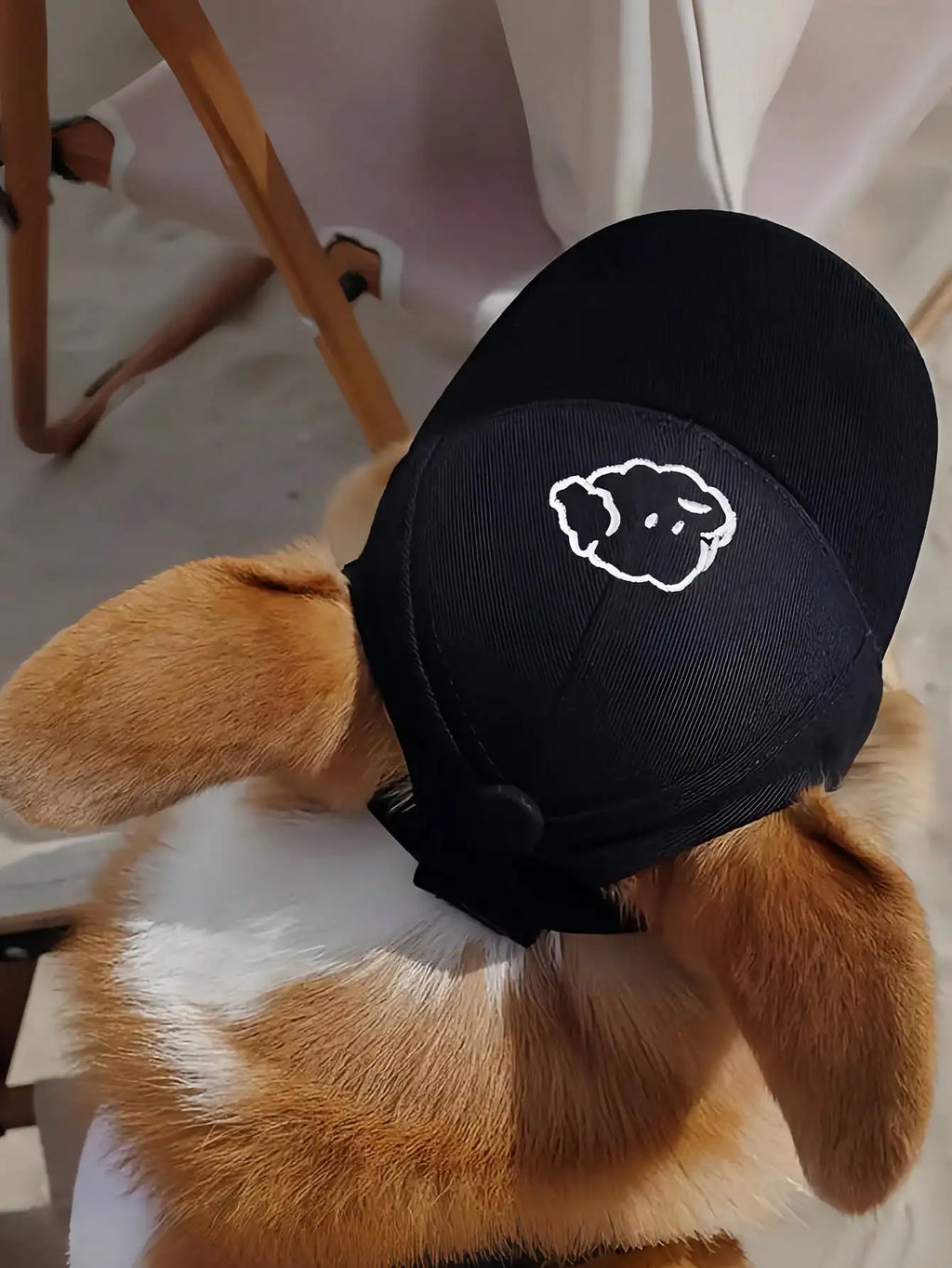 Adjustable Pet Baseball Cap with Embroidered Dog Face - Lightweight Sun Hat for Small Dogs & Cats
