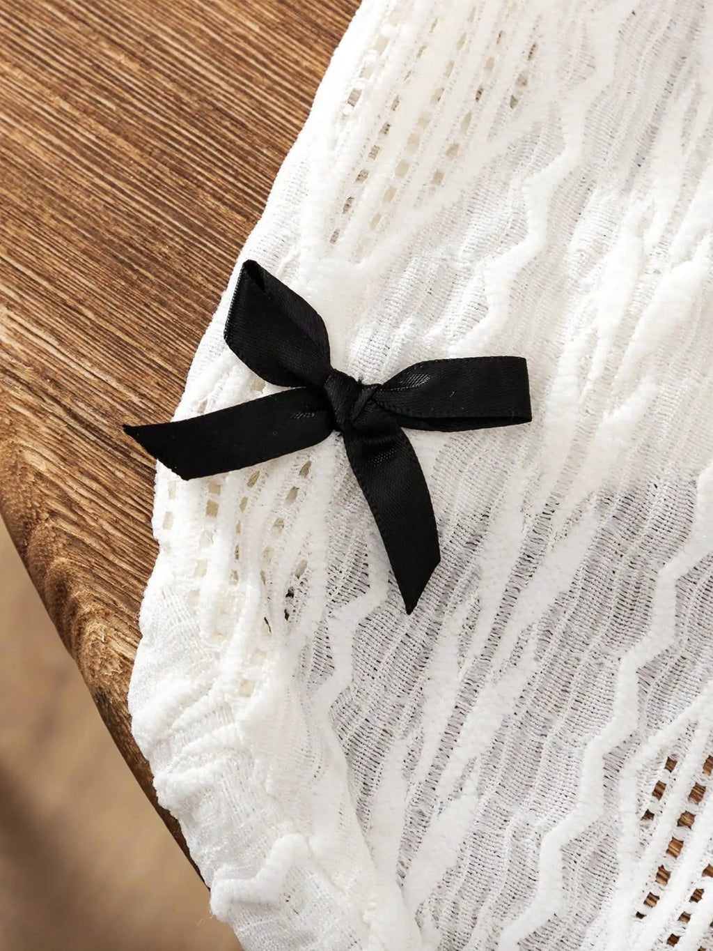 White Lace Pet Dress with Black Bowknots for Cats and Small Dogs