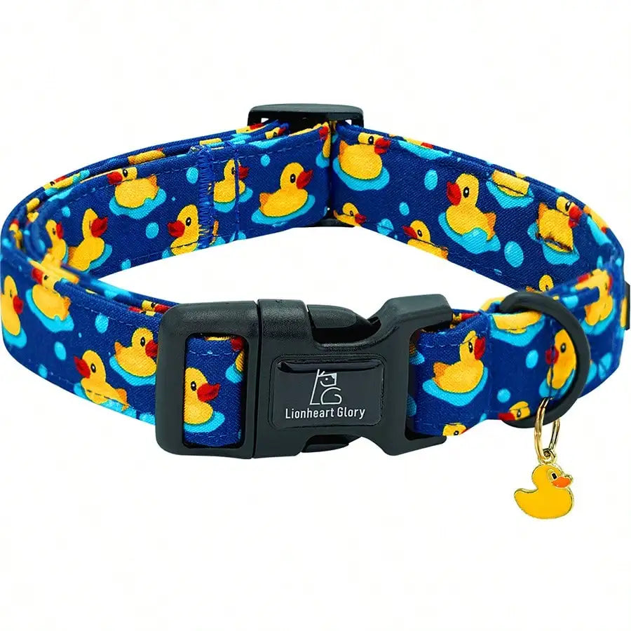Adjustable Dog Collar with Forest Night Print, Durable Buckle