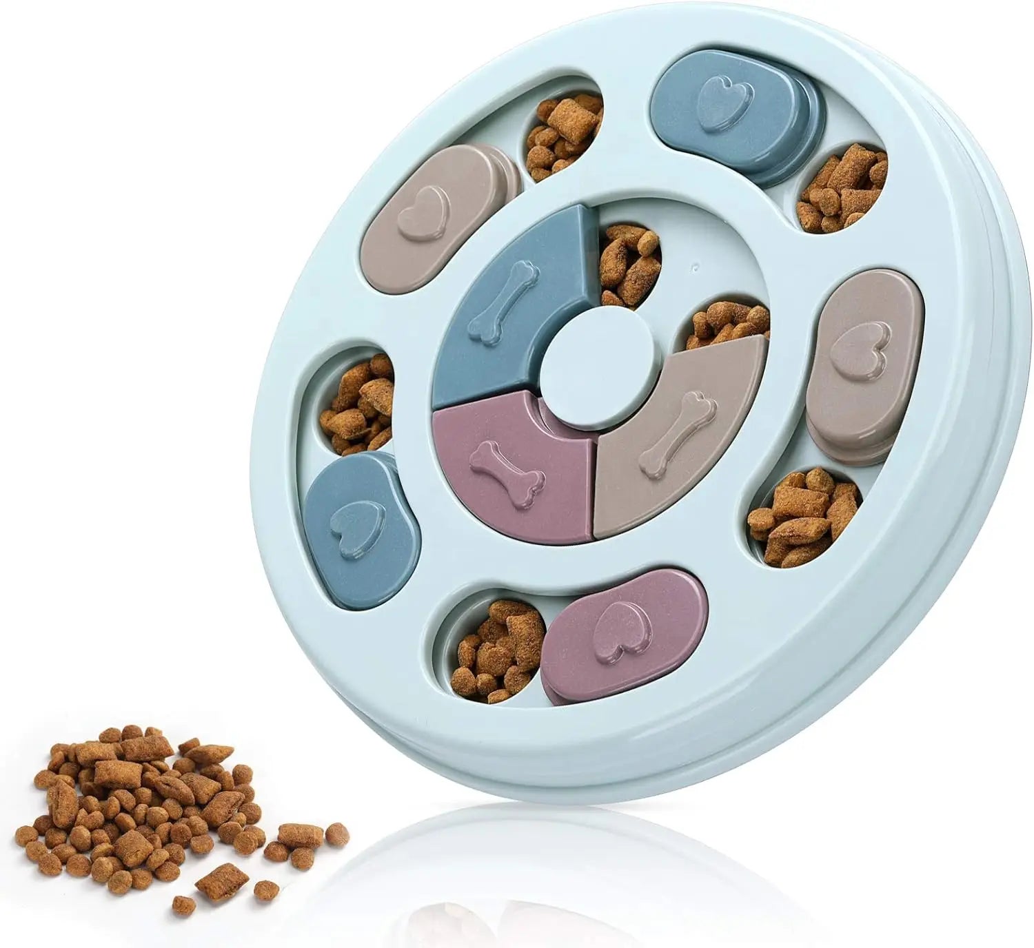 Interactive Dog Puzzle Toy for IQ Training, Treat Dispenser in Blue